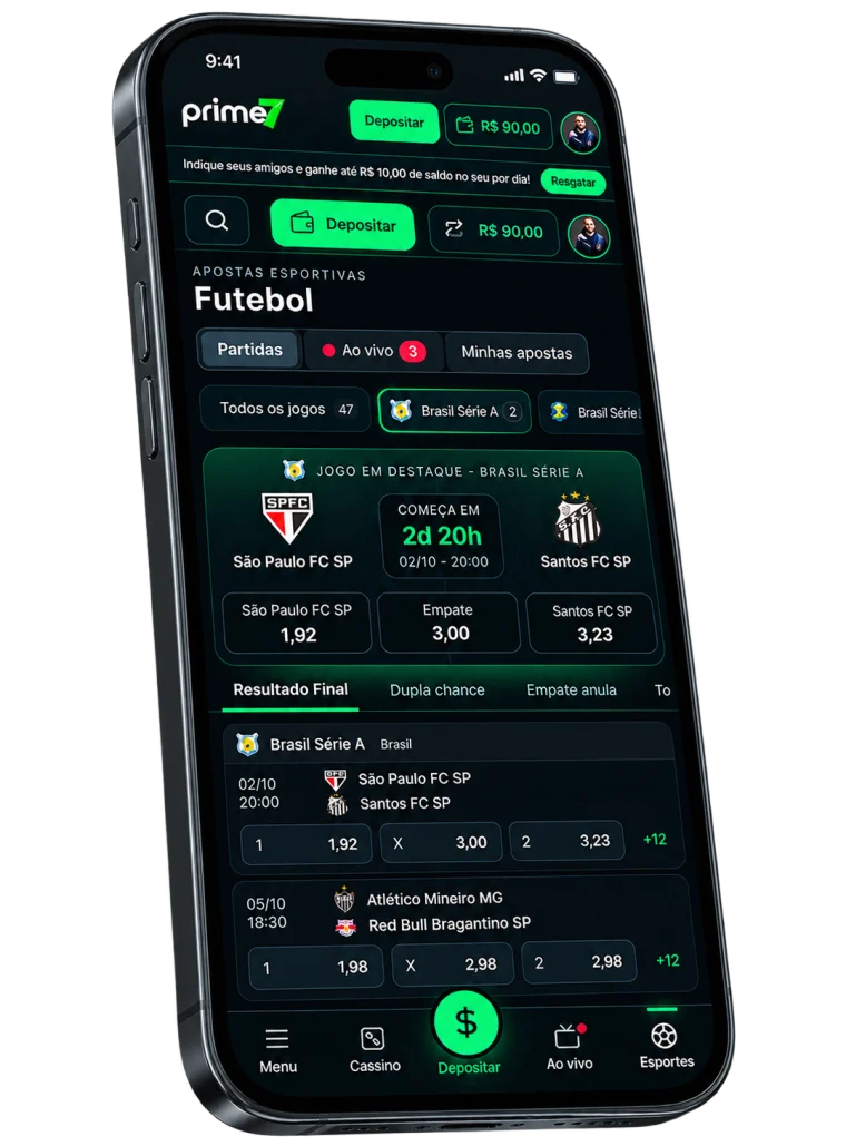 O site prime7 no celular: futebol com partidas, odds e ao vivo, alimentado pela Central de Esportes